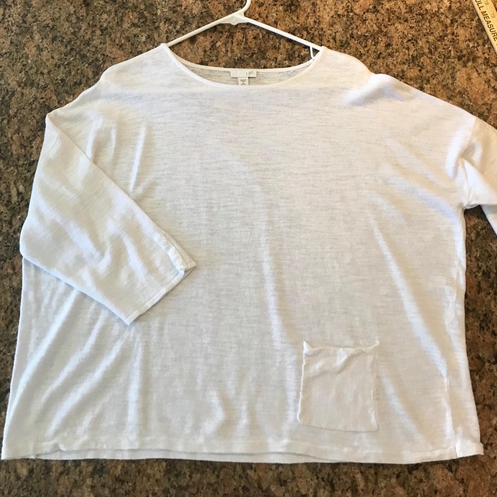 J Jill casual off white, 3/4 sleeve top